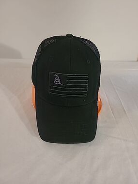 Hornady Gear Dont Tread On Me Hat Cap Snap Back Black Trucker Snake Flag Mesh